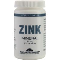 Zink 22 mg tabletter 100 stk.